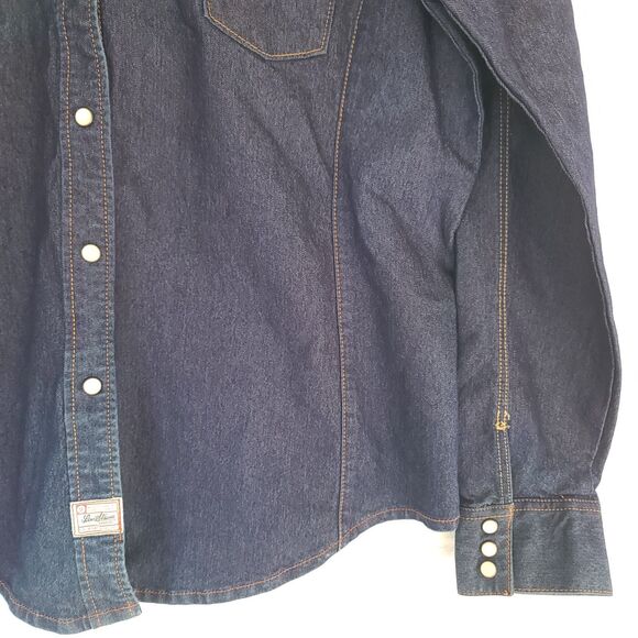 NEW Levi Strauss Signature Denim Western Pearl Snap Shirt Button Up Womens Sz XL - Picture 5 of 10